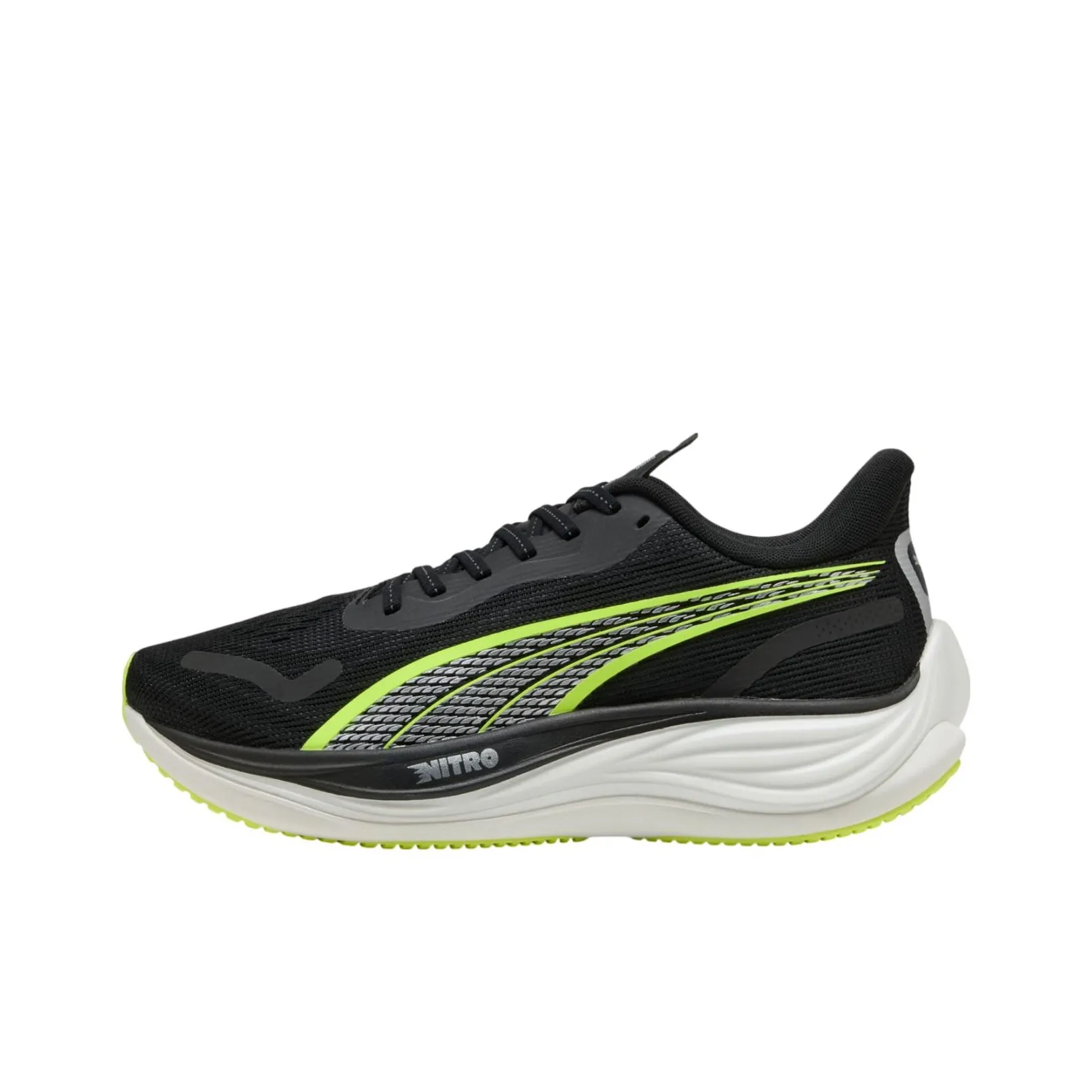 PUMA Velocity NITRO™ 3 Slip Устойчивый к истиранию Низкий Топ Повседневные Беговые кроссовки Мужские Черный Желтый