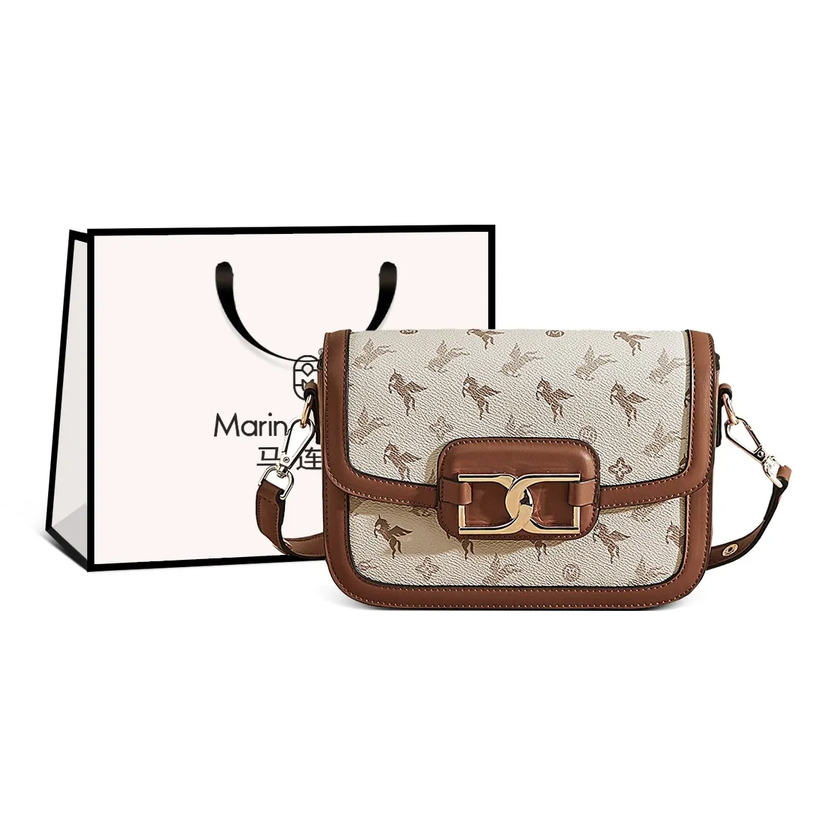 MARINO ORLANDI Синтетическая кожа Маленькая квадратная сумка Сумка через плечо Маленькая Женская Многоцветная