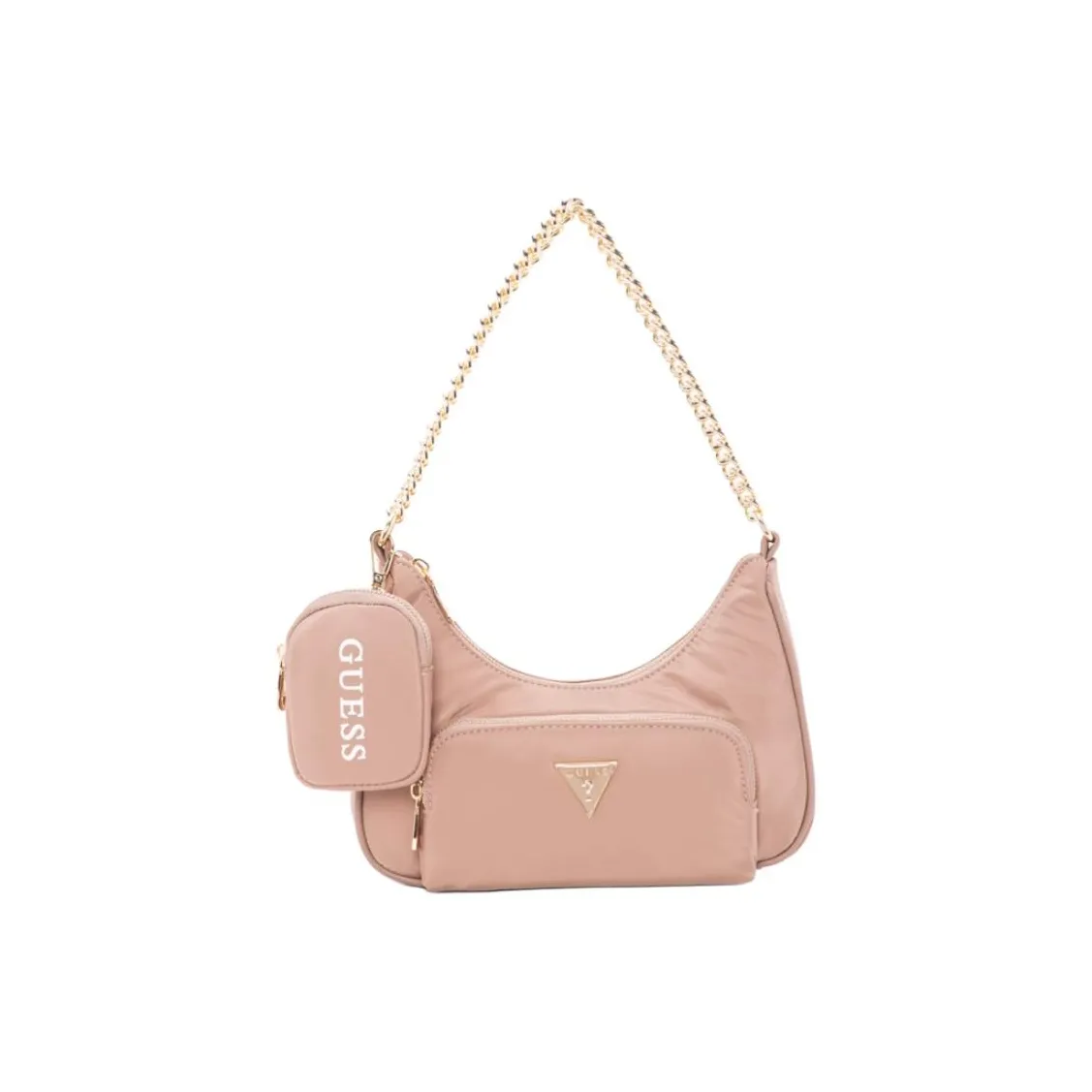 GUESS Fabric Shoulder Bag Medium Size Women's Pink