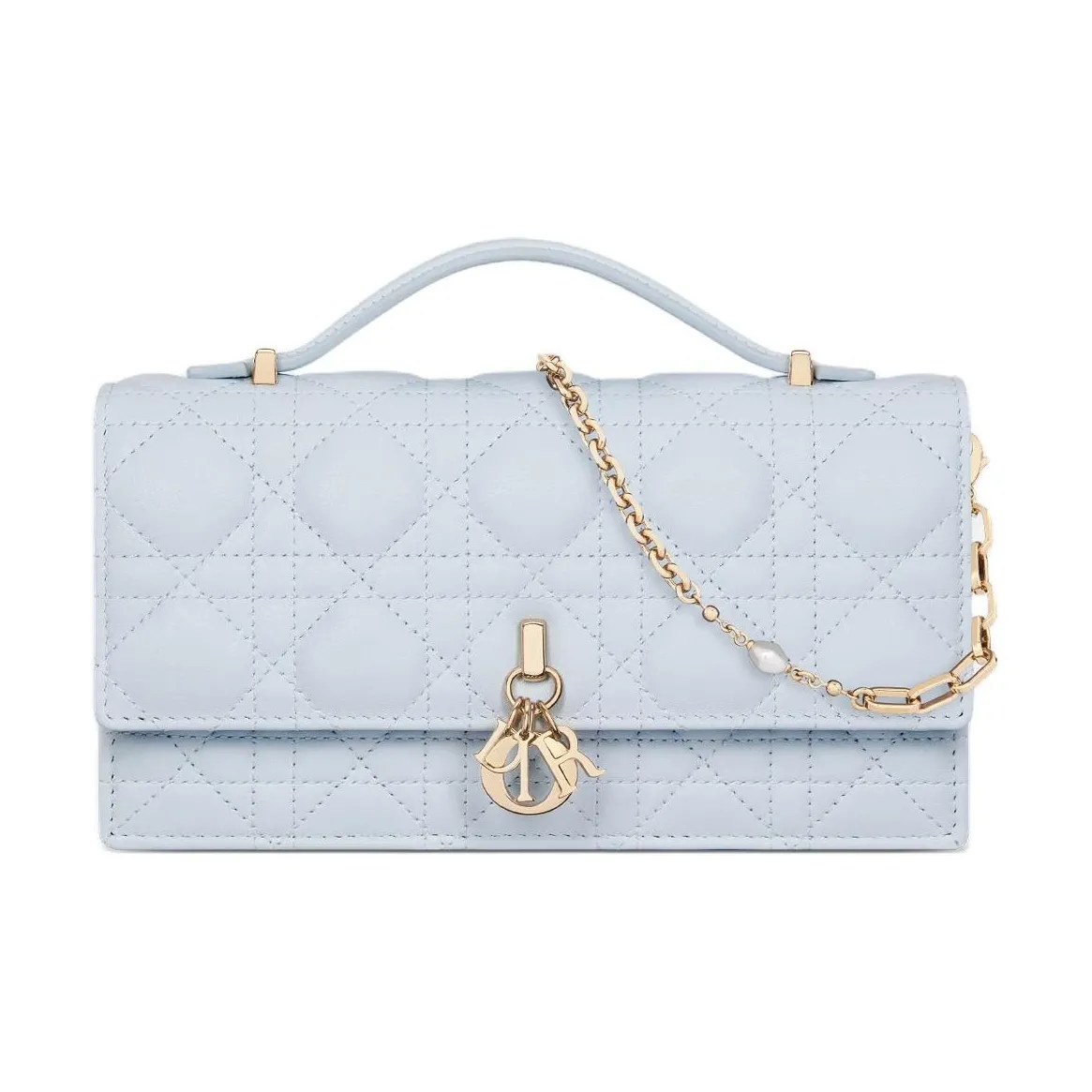 DIOR Miss Dior Sheepskin One Shoulder Handbags Mini Women's Blue