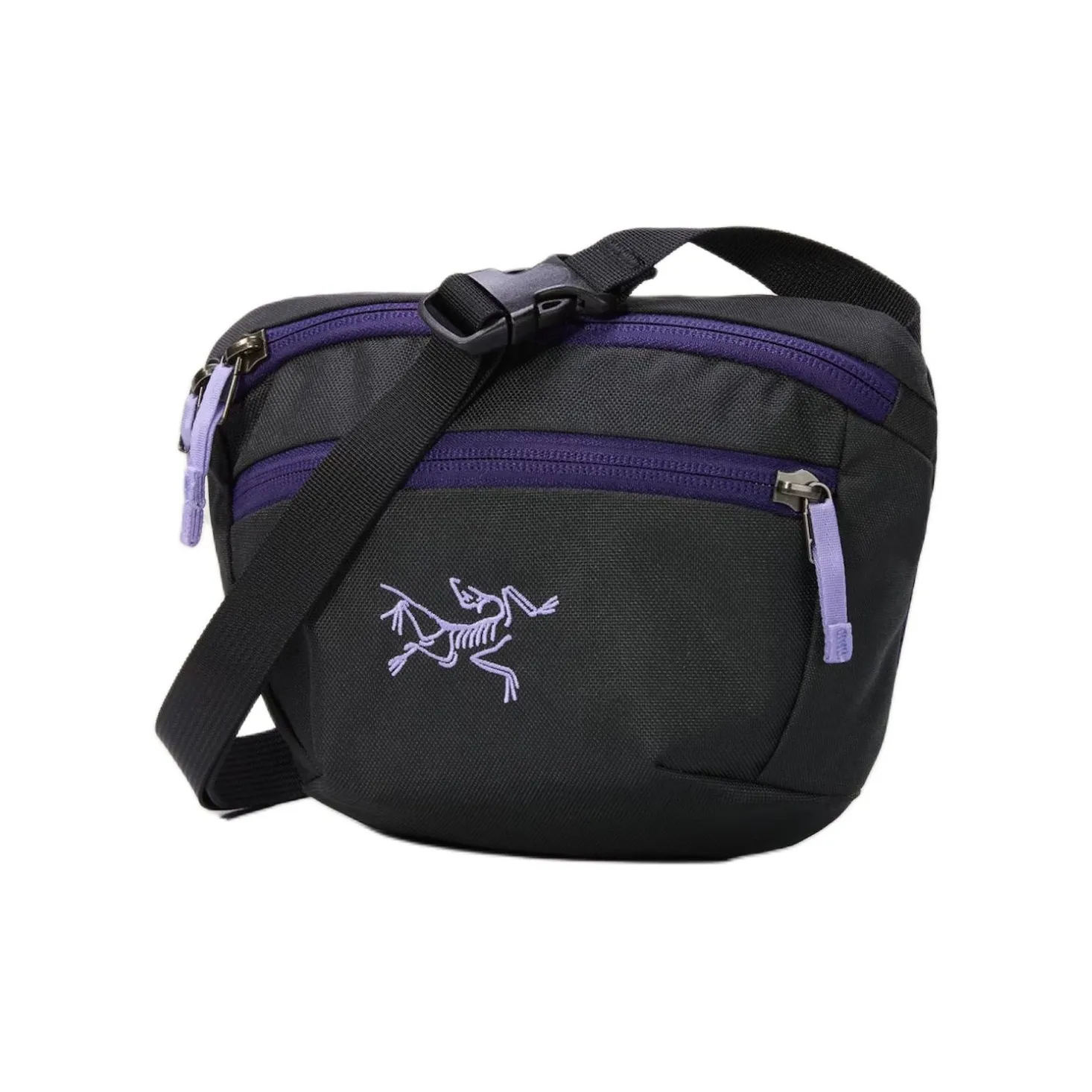 Arcteryx Mantis 1.5L One Shoulder Crossbody Fanny Pack Outdoor Bag Polyester Black & Purple Unisex