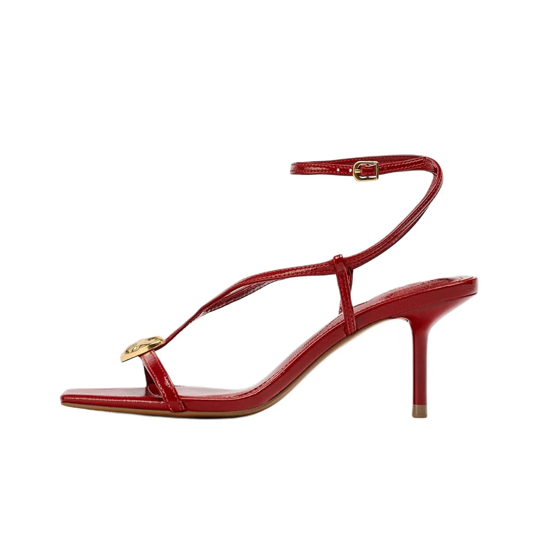 ZARA One Strap Sandals 7.5cm Women's Red