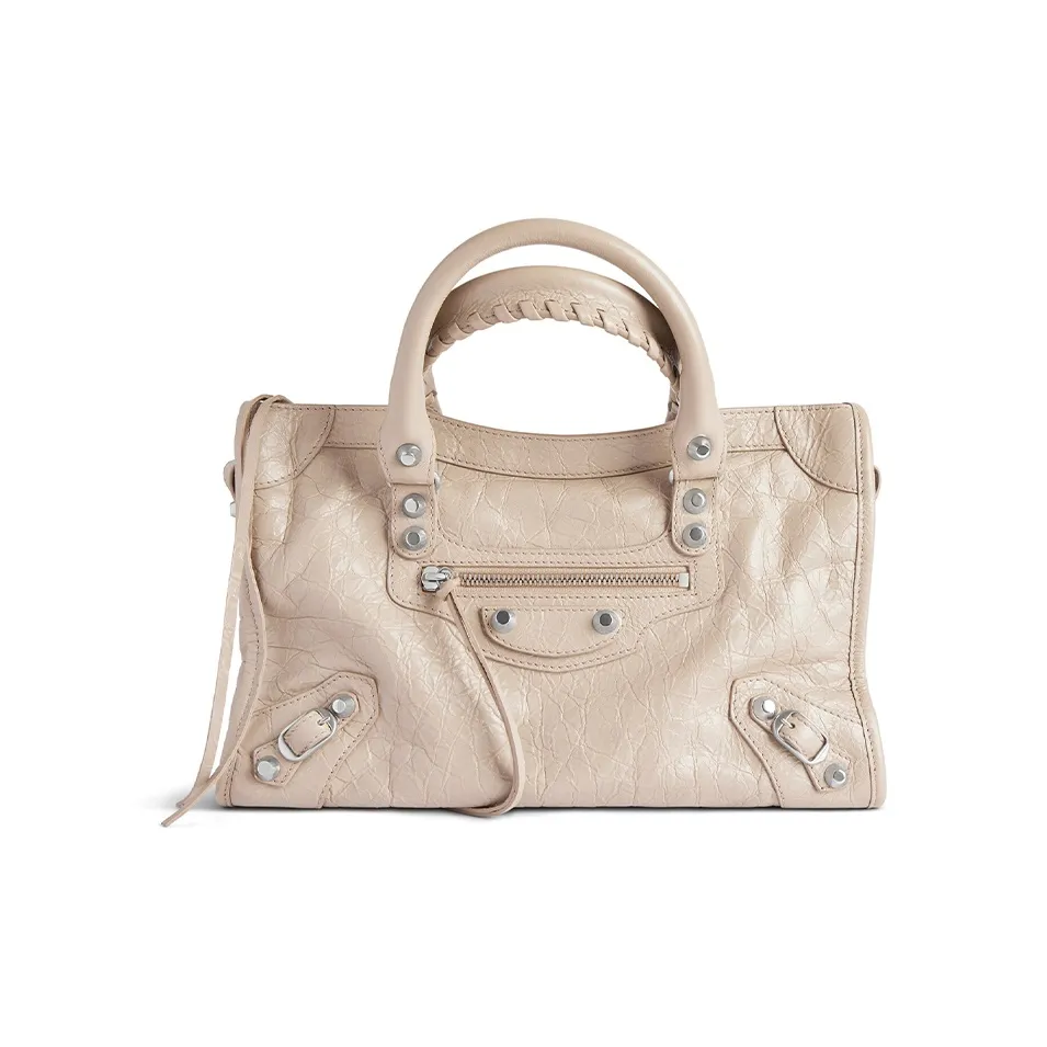 Balenciaga Le City Lambskin One Shoulder Handbags Small Size Women's Beige
