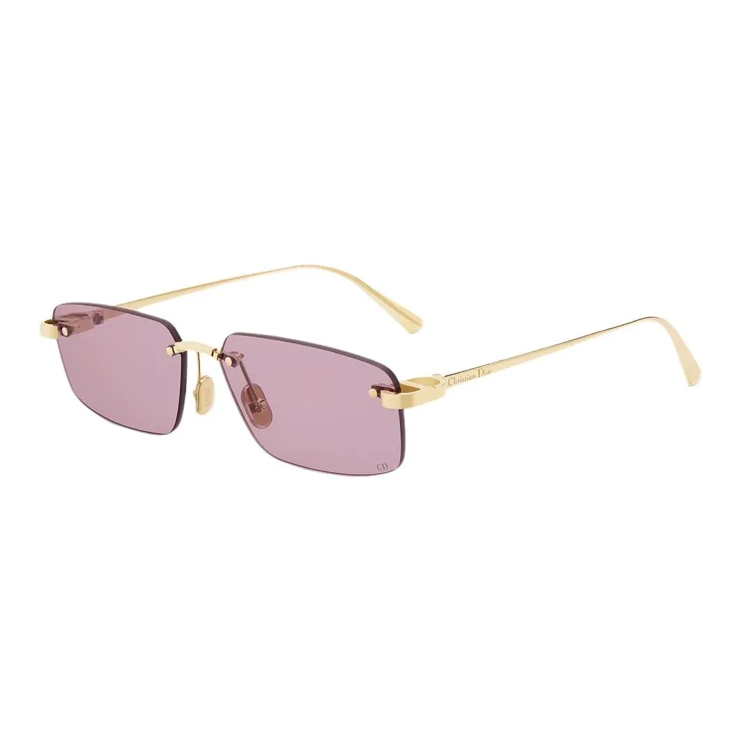 DIOR Metal Square Sunglasses Women's Gold