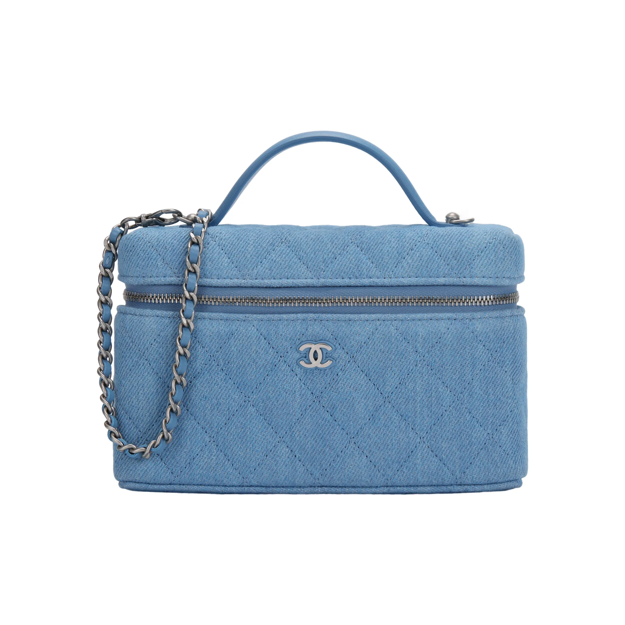 CHANEL Denim Fabric Shoulder Bag, Crossbody Bag, Handbag Women's Blue
