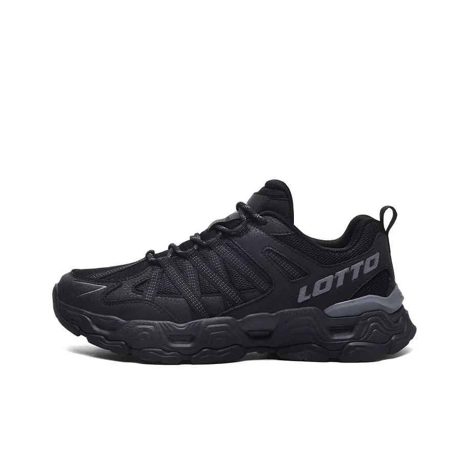LOTTO Shock Absorbers Slip-Resistant Abrasion-Resistant Low Top Streetwear Women's Black Лотто Шок Абсорберы Противоскользящие Устойчивые к Износу Низкий Топ Уличная Обувь Женская Черная