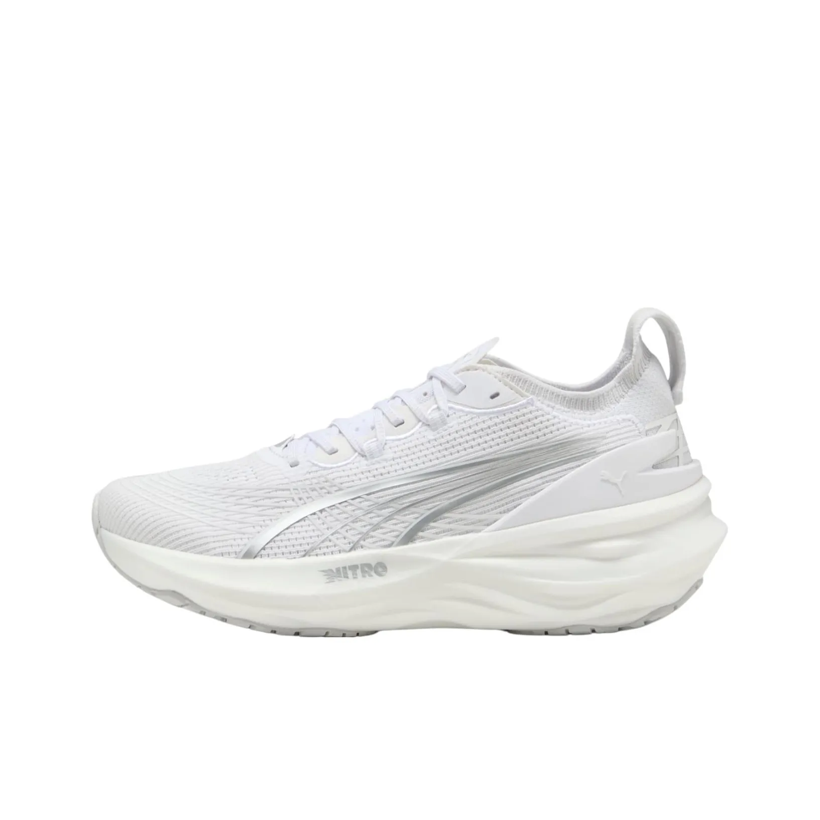 PUMA ForeverRun NITRO™ II Противоскользящие Устойчивые к истиранию Низкий Топ Беговые кроссовки Мужские Белый Серебряный