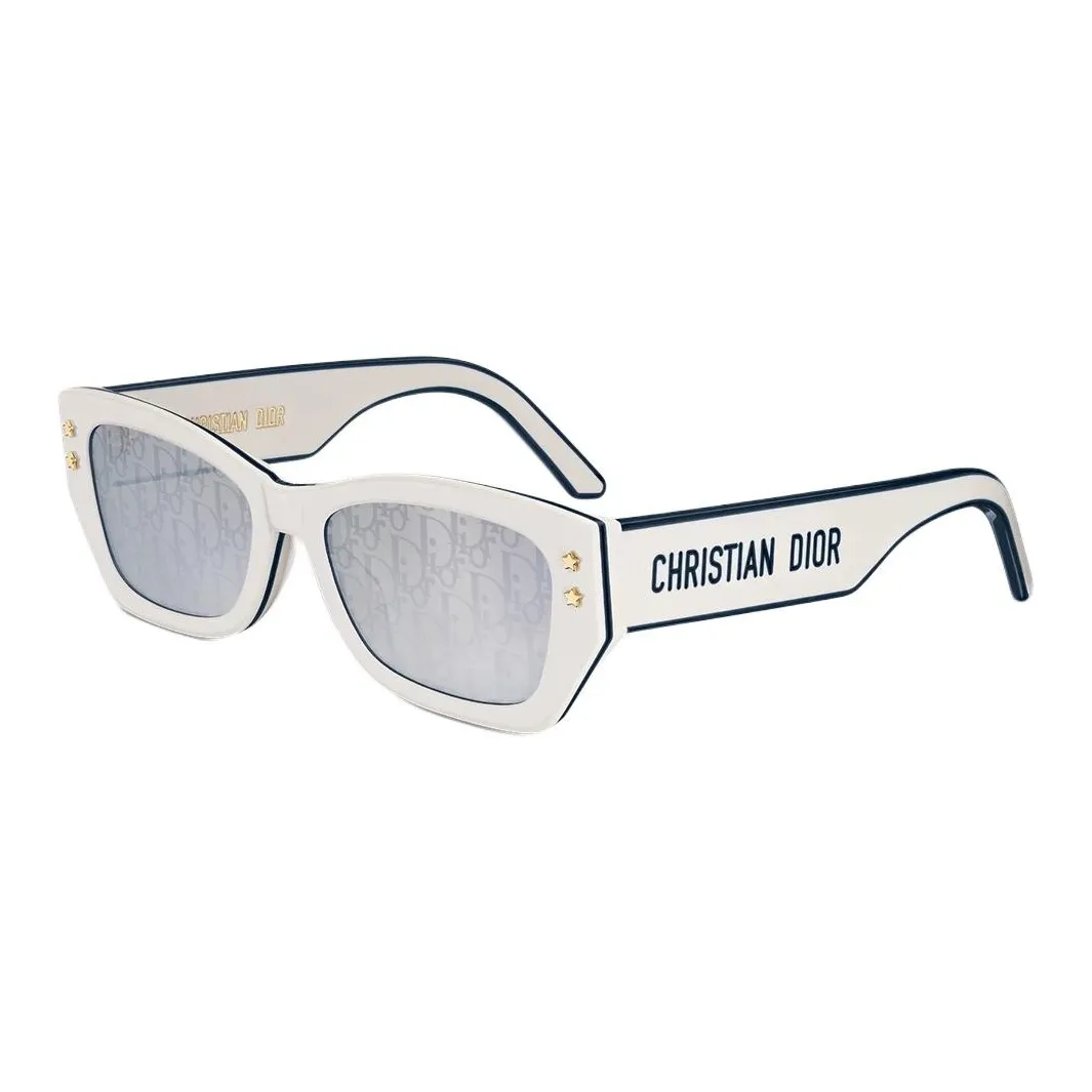 DIOR Acetate Square Sunglasses Women's White