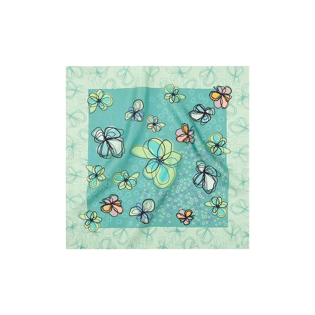 Eucalyptus Ornamentation Silk Scarves Women's