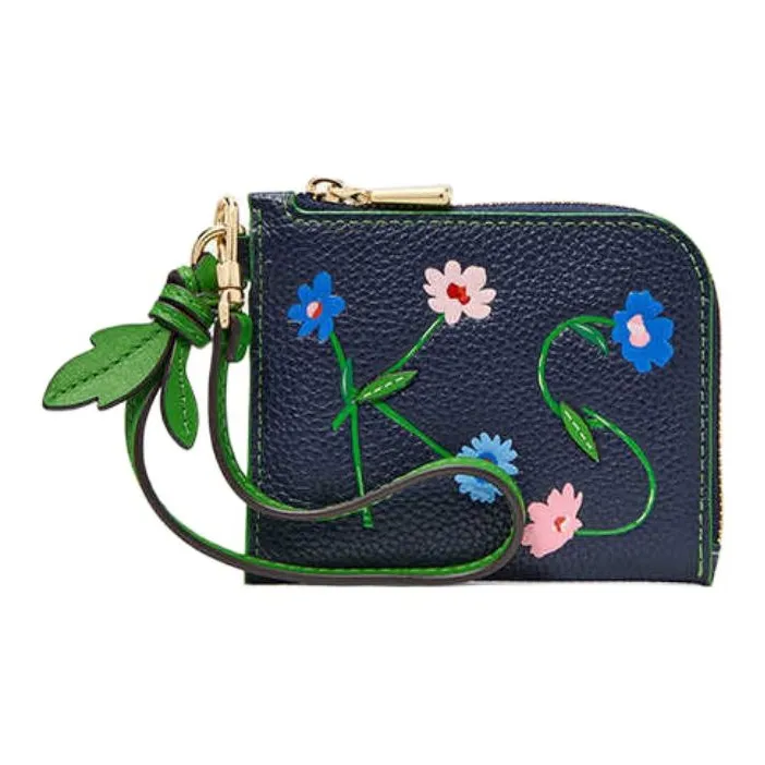Kate Spade Cow Leather Coin Purse Women's French Marine Blue Multicolor