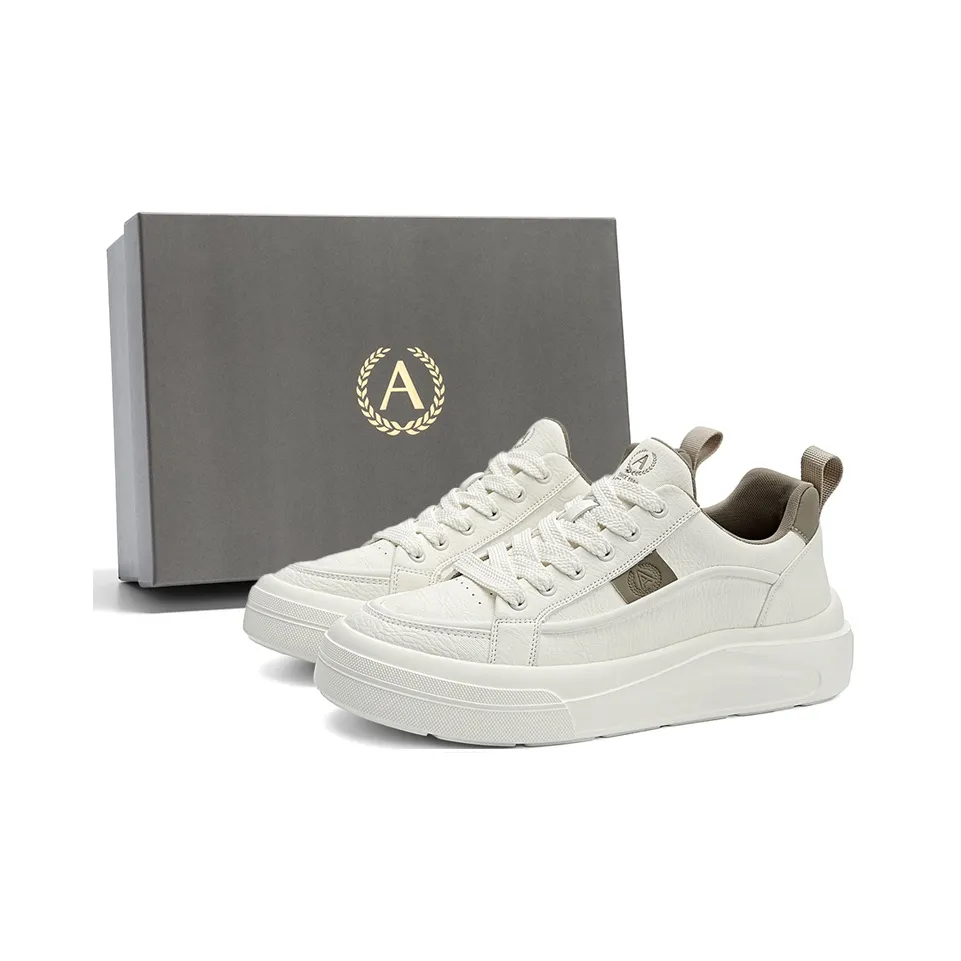 AOKANG Air Force One Series Skateboard Shoes Men's Low Top Beige Green, White Red