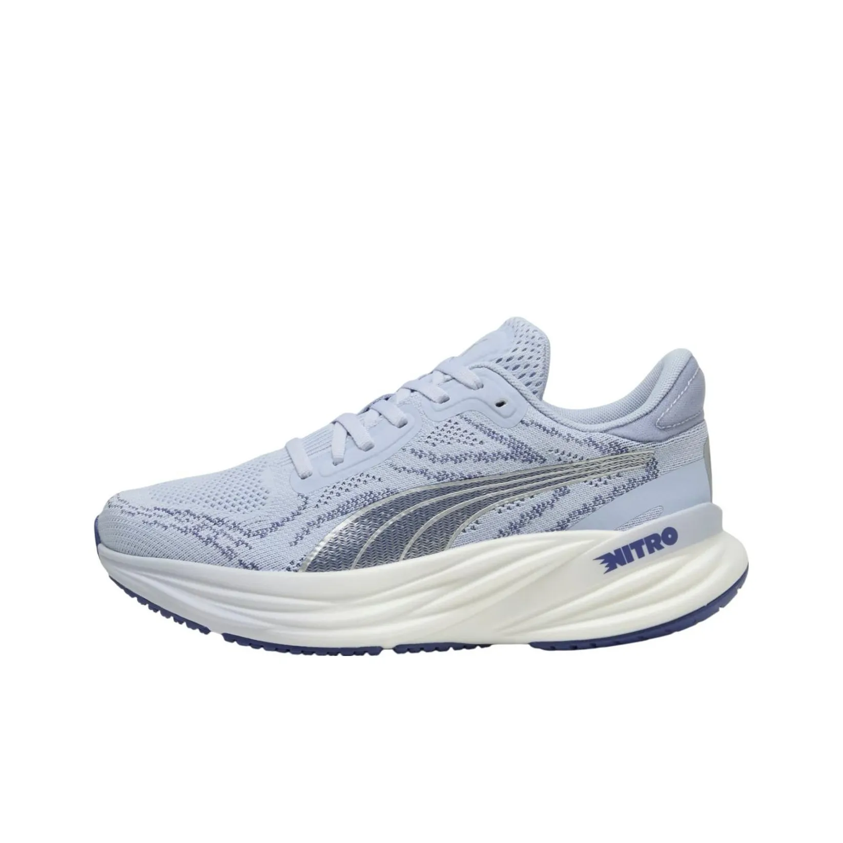PUMA Magnify Nitro 2 Shock Absorbers Slip Resistant Low Top Casual Running Shoes Women's Gray Blue