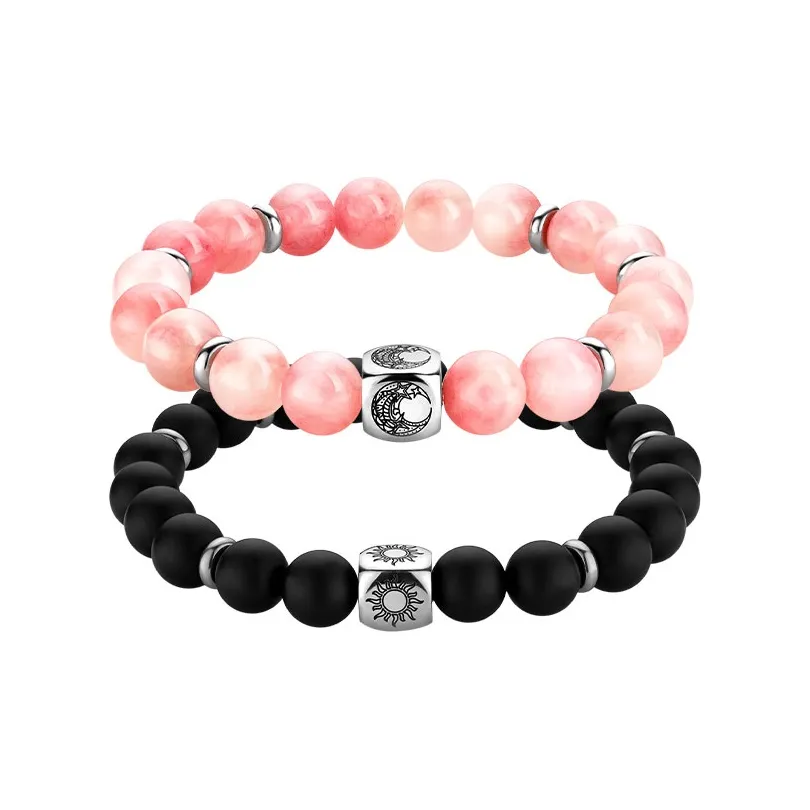 TOTWOO Agate & Chalcedony Beaded Bracelets Unisex