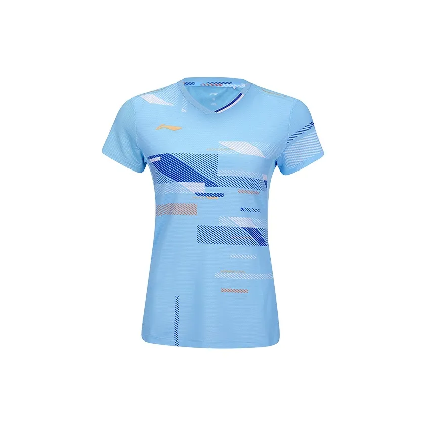 LINING Badminton Series Стандартная T-Рубашка Женская Лунный Белый Синий