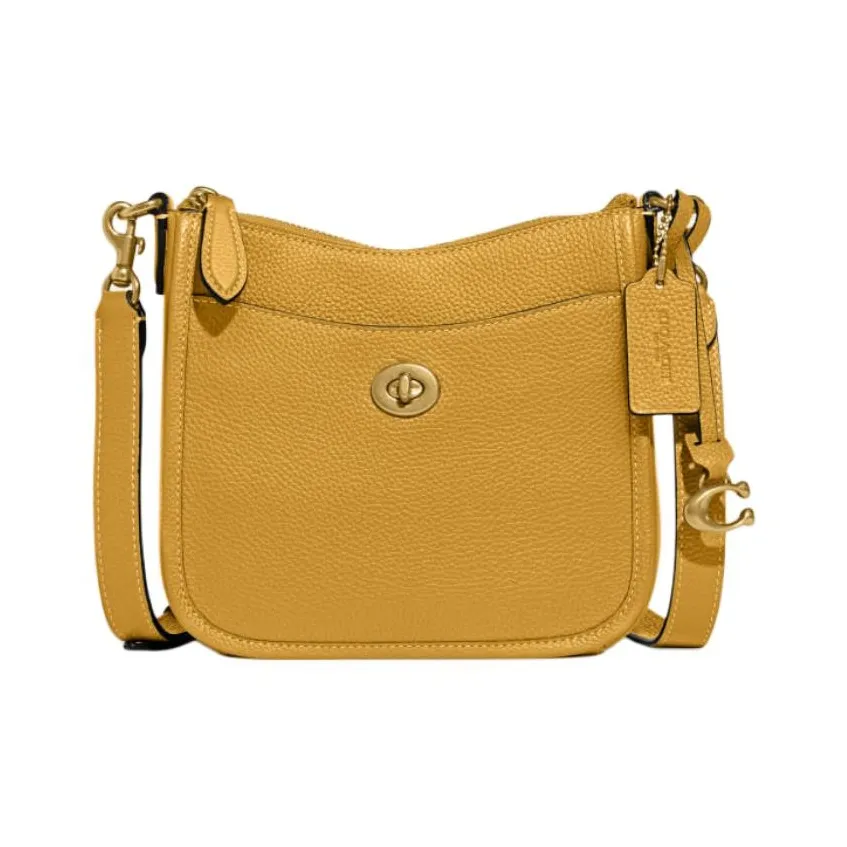 COACH Chaise Кожа Сумка через плечо Сумка на плечо Маленькая Женская Желтая