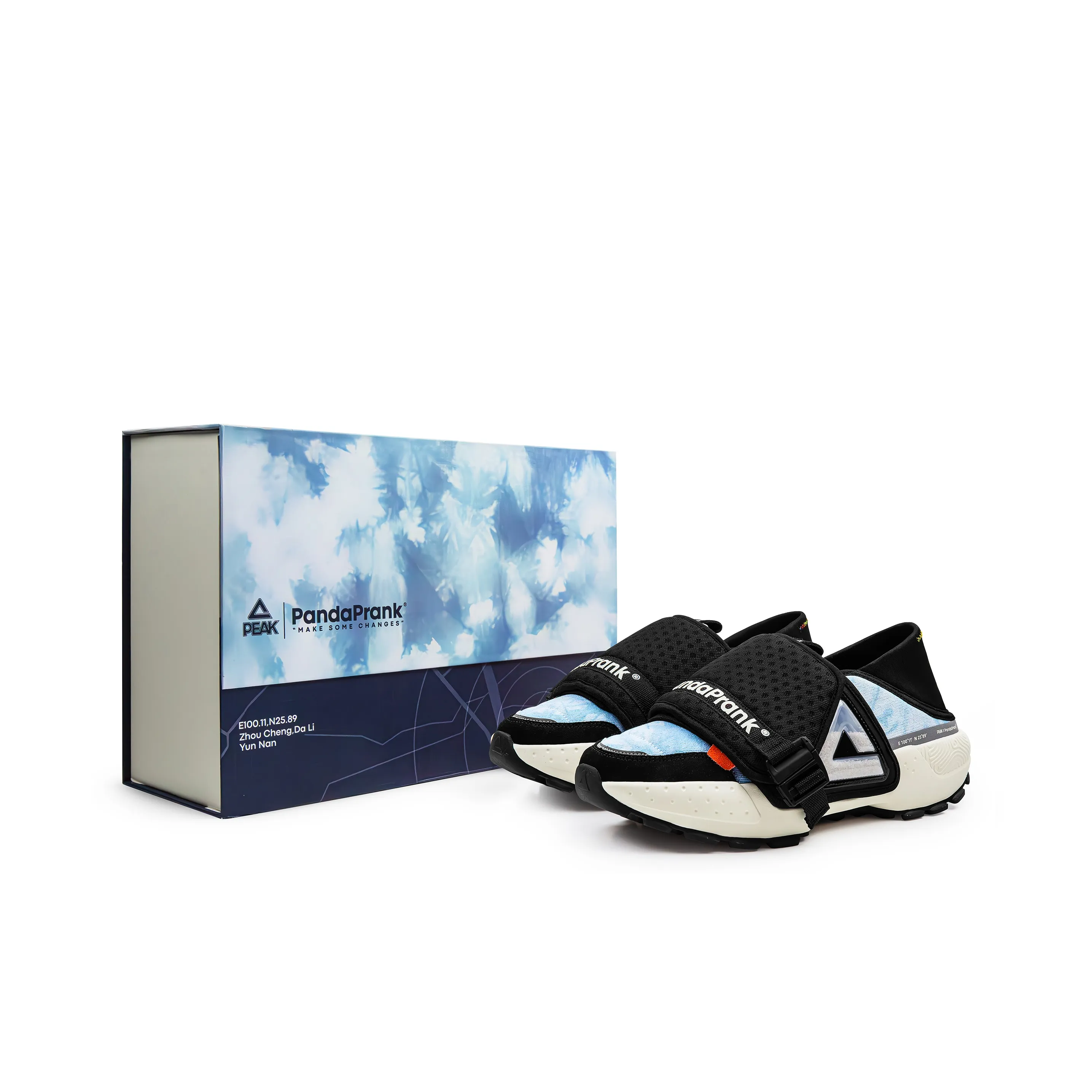 PandaPrank x PEAK Амортизаторы Shock Slip-resistant Abrasion-resistant Низкий топ Повседневная обувь Unisex Темно-синий Синий Черный