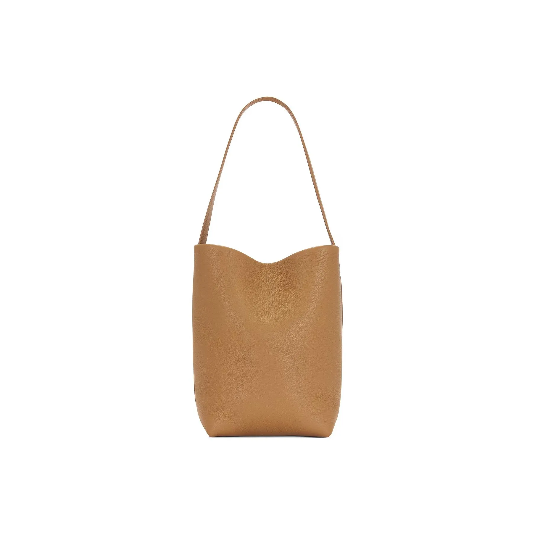 THE ROW N/S Park Calfskin Bucket Bag, One Shoulder Handbag Medium Size Women's Light Brown