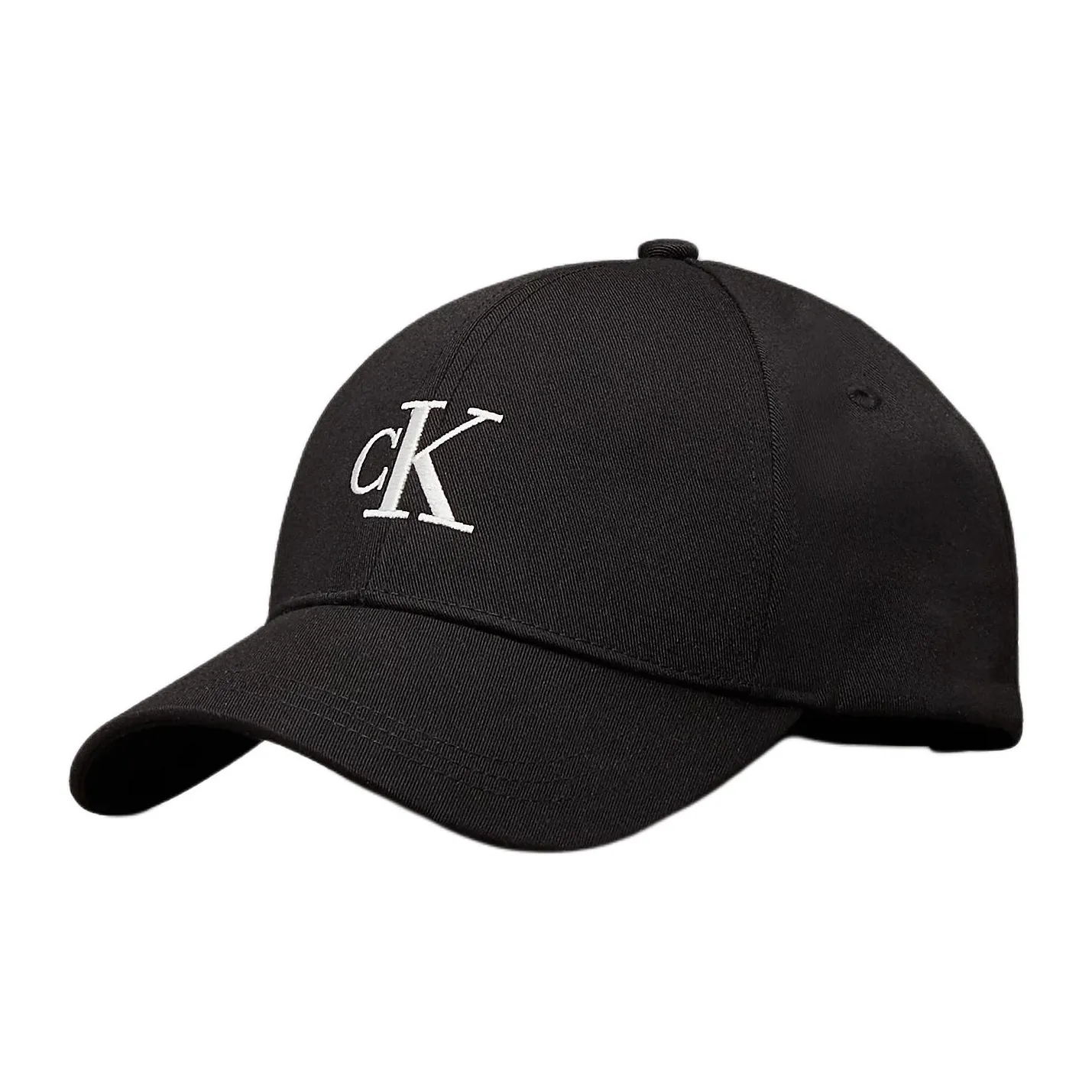 CALVIN KLEIN Recycled Polyester, Polyester, Recycled Mixed Polyester Twill Baseball York caps Men's Black