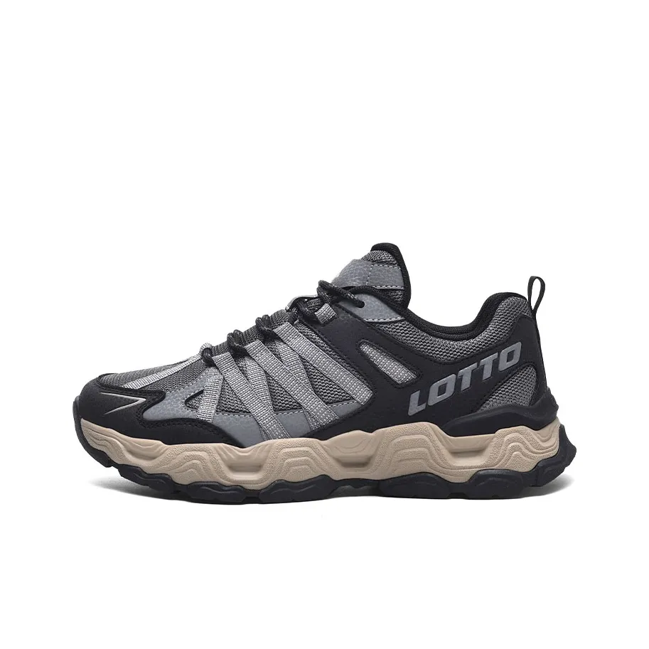LOTTO Shock Absorbers Slip-Resistant Abrasion-Resistant Low Top Streetwear Men's Dark Gray Лотто Шок Абсорберы Противоскользящие Устойчивые к Износу Низкий Топ Уличная Обувь Мужская Темно-Серый