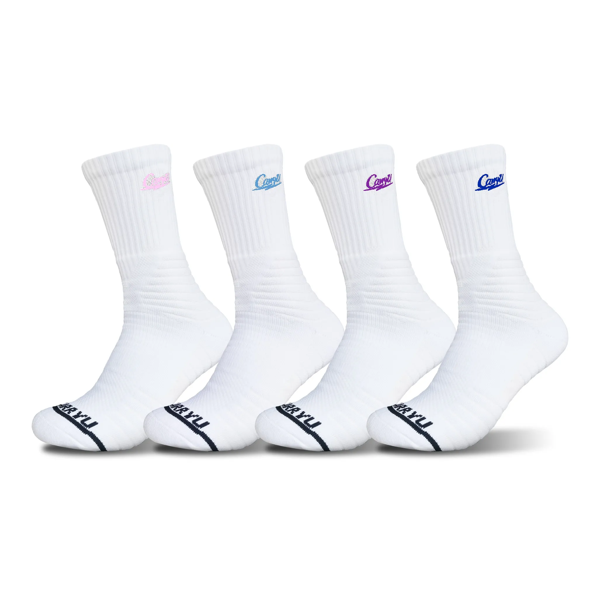 CARRYYOU Нижние юбки Резистентные Против запаха Удобные и Дышащие Баскетбольные носки Унисекс 4 упаковки