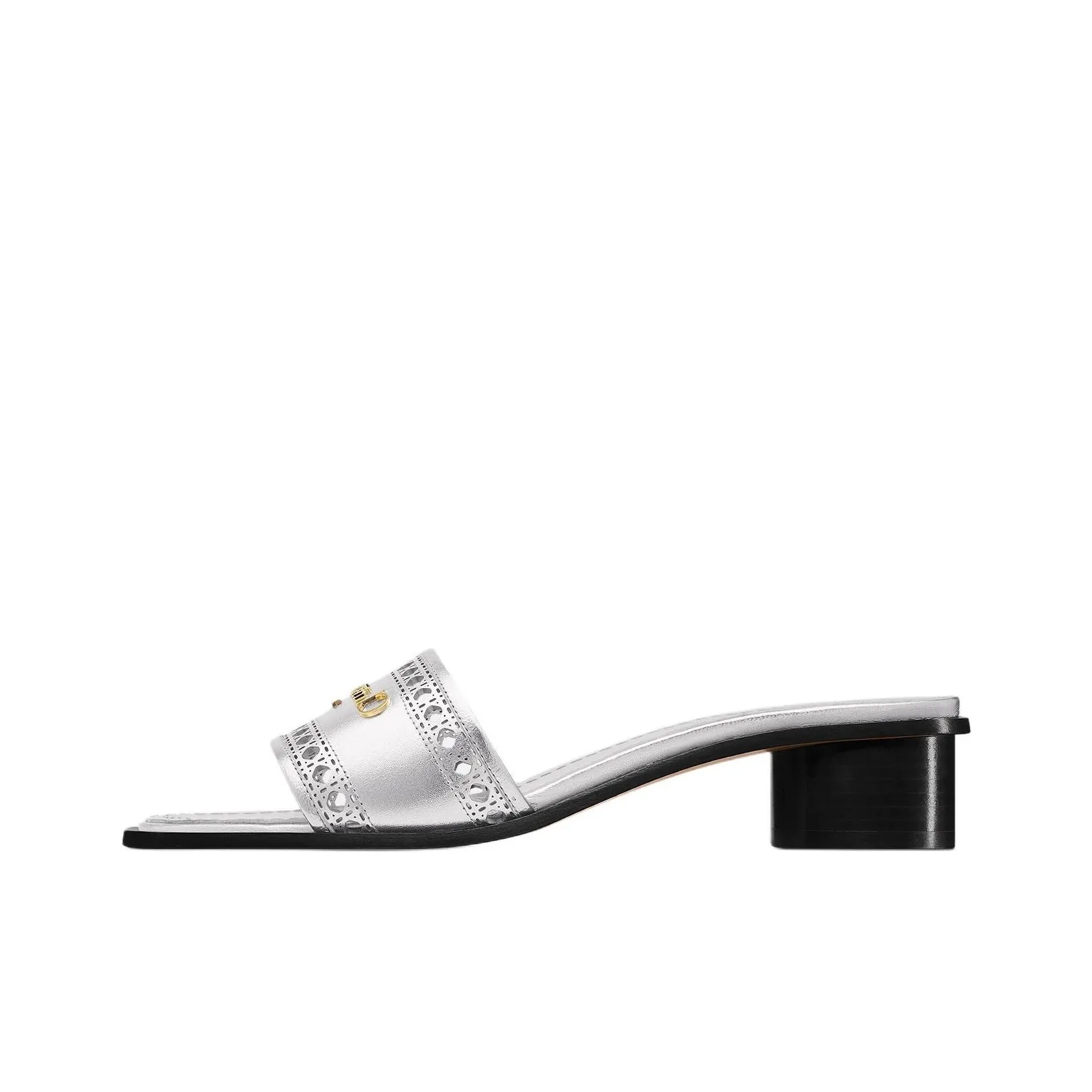 DIOR D-Lane Slide Slippers 3.5cm Women's Silver