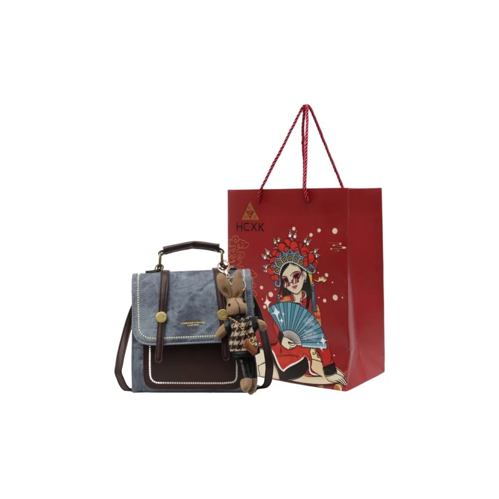 HCXK ПВХ Кожа Carry Рюкзак Женский Синий Темный чайный Mountain Ecru Розовый