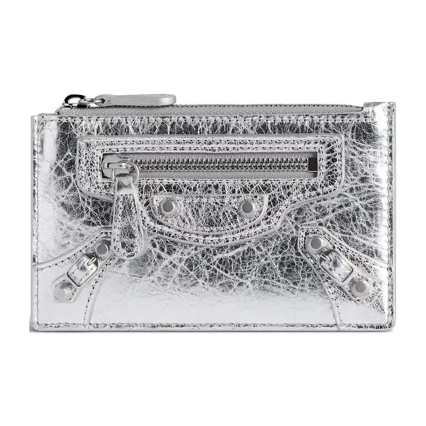 Balenciaga Lambskin Картхолдер Стандартный Women's Silver