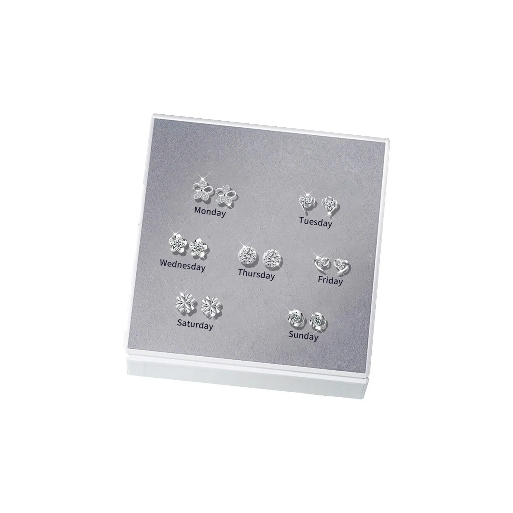 DIJING Серьги-гвоздики из серебра 925 пробы женские