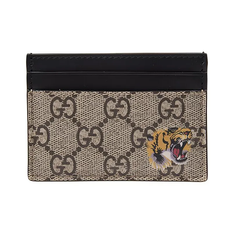 GUCCI Canvas с кожаными вставками держатель для карт держатель для карт мужской цвет эбеновое дерево черный
