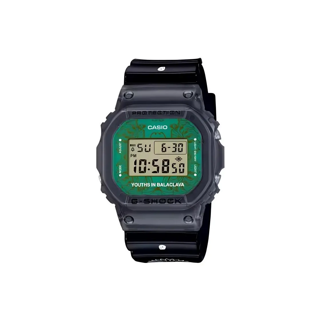 CASIO 5600 Collection Кварцевый механизм Смольный ремешок Часы Унисекс Зеленый циферблат