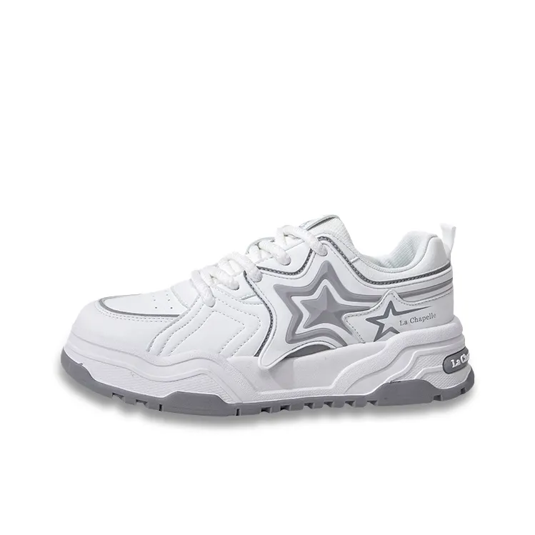 La Chapelle Commute Comfortable Versatile Everyday Shoes Wear-Resistant Height Increasing Casual Shoes Men's White Gray