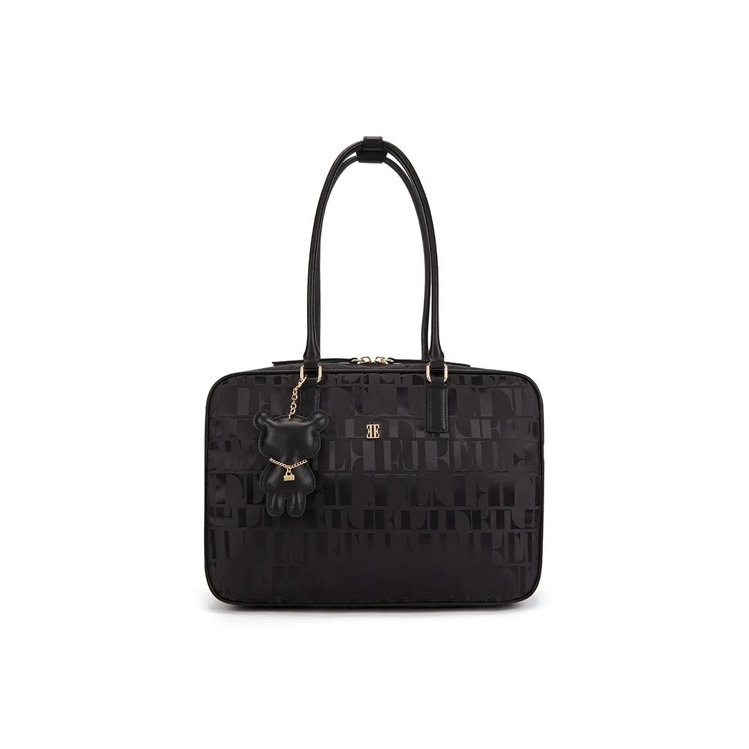 ELLE Fabric Bowling Ball Boston Shoulder Bag Regular Women's Black