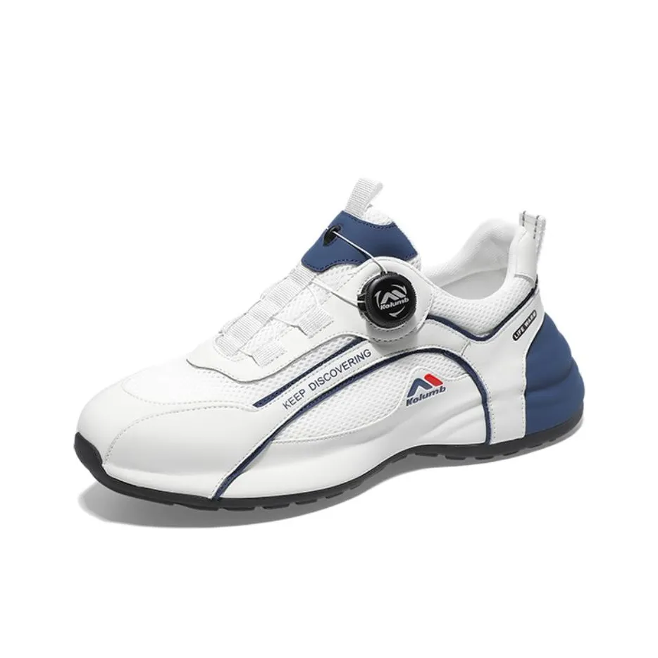 KOLUMB Slip устойчивый к истиранию водонепроницаемый низкий топ кэжуал мужской белый и синий