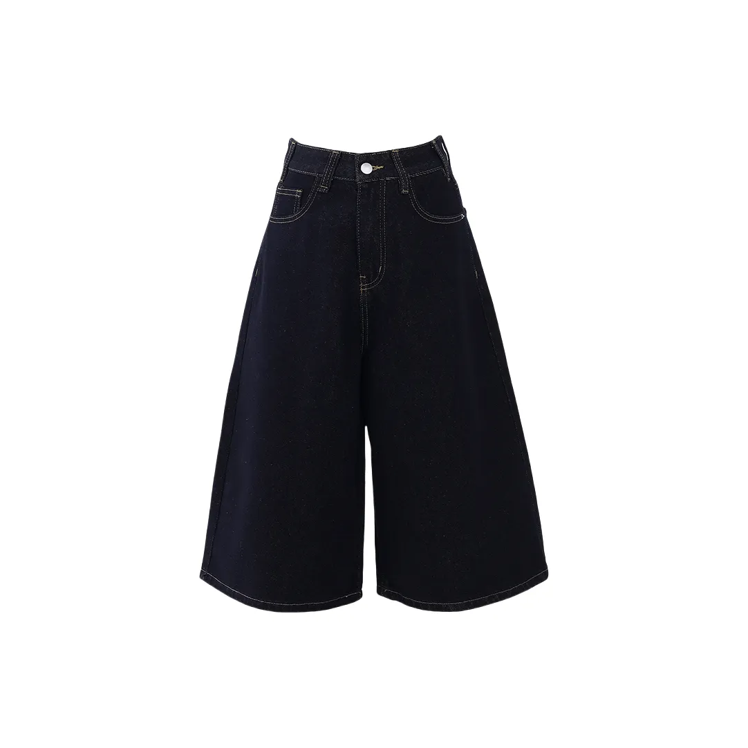 ZRZV Jeans Women's Dark Blue Capri Pants