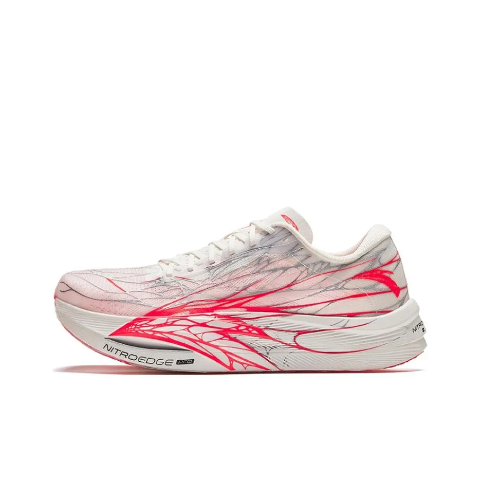 Anta Cushioning, Wear Resistant Low Top Casual Running Shoes Women's White Red