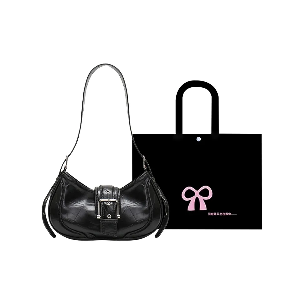 HACIN ПУ (полиуретан) Сумка через плечо Стандартная Женская Черная Серебряная