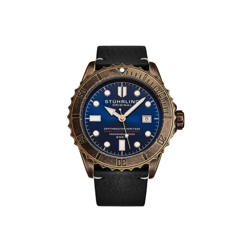 STUHRLING Автоматический Механический Movement Мужские Diver Collection Часы 44 мм Синие