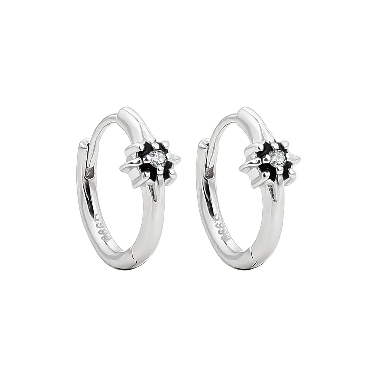 MAGICPOLE 999 Silver Zircon Earrings Unisex Silver