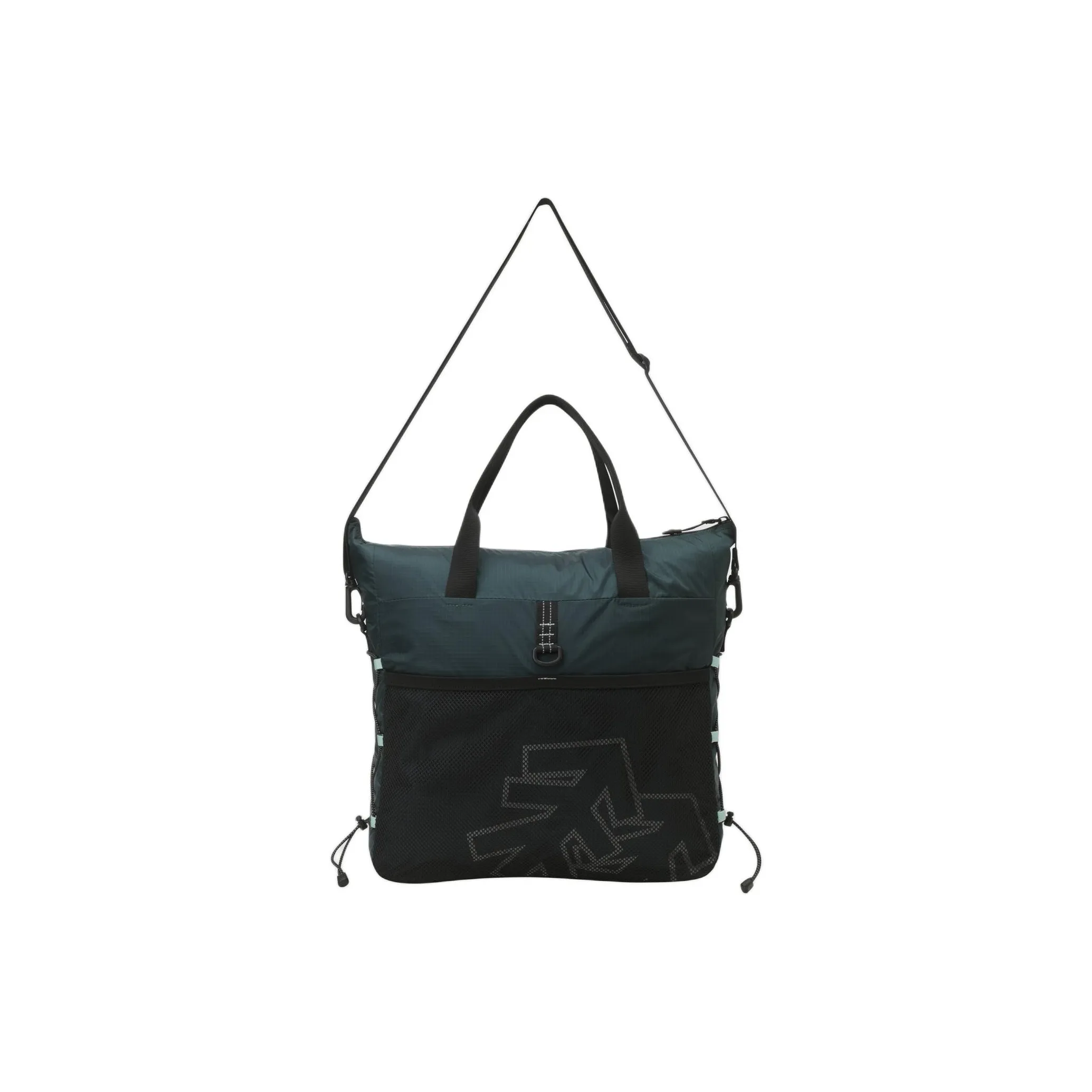 KOLON SPORT Nylon Tote Bag Shopping Bag Shoulder Bag Crossbody Bag Handbag Unisex Dark Blue Green