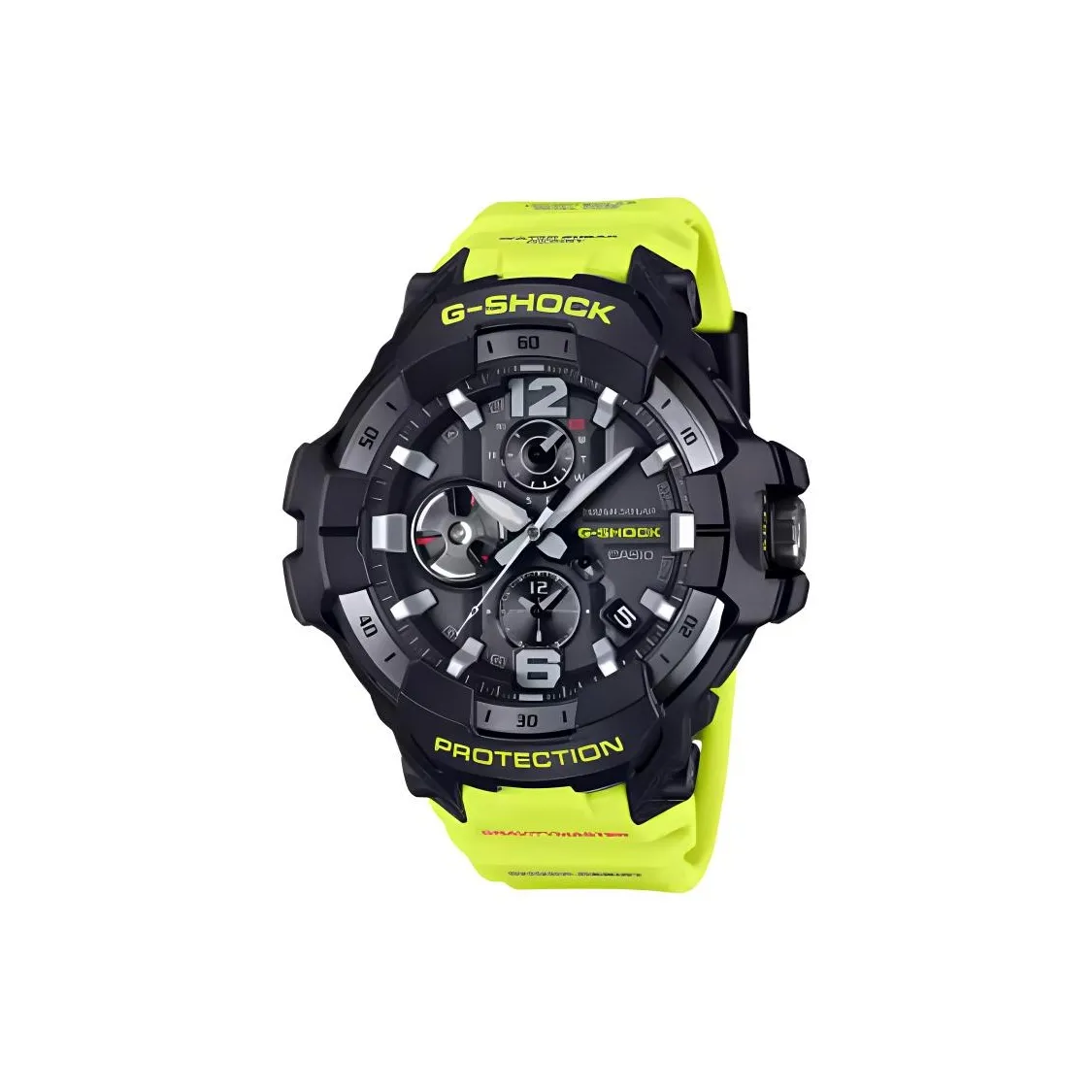 CASIO MASTER OF AIR Series Солнечный Механизм Резиновый Ремешок Часы Мужские Черный Циферблат