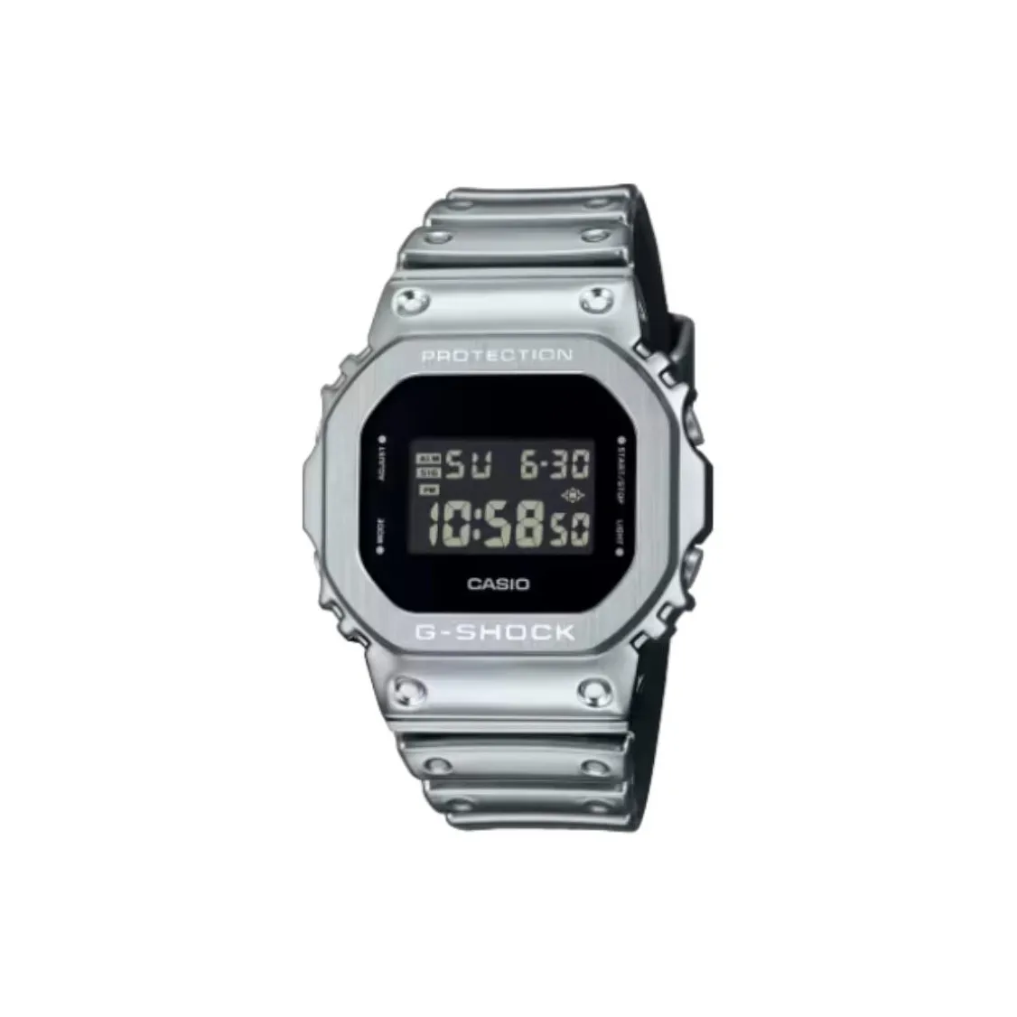CASIO 5600 Collection Кварцевый механизм Смольный ремешок Часы 49,6 мм Унисекс Серый циферблат