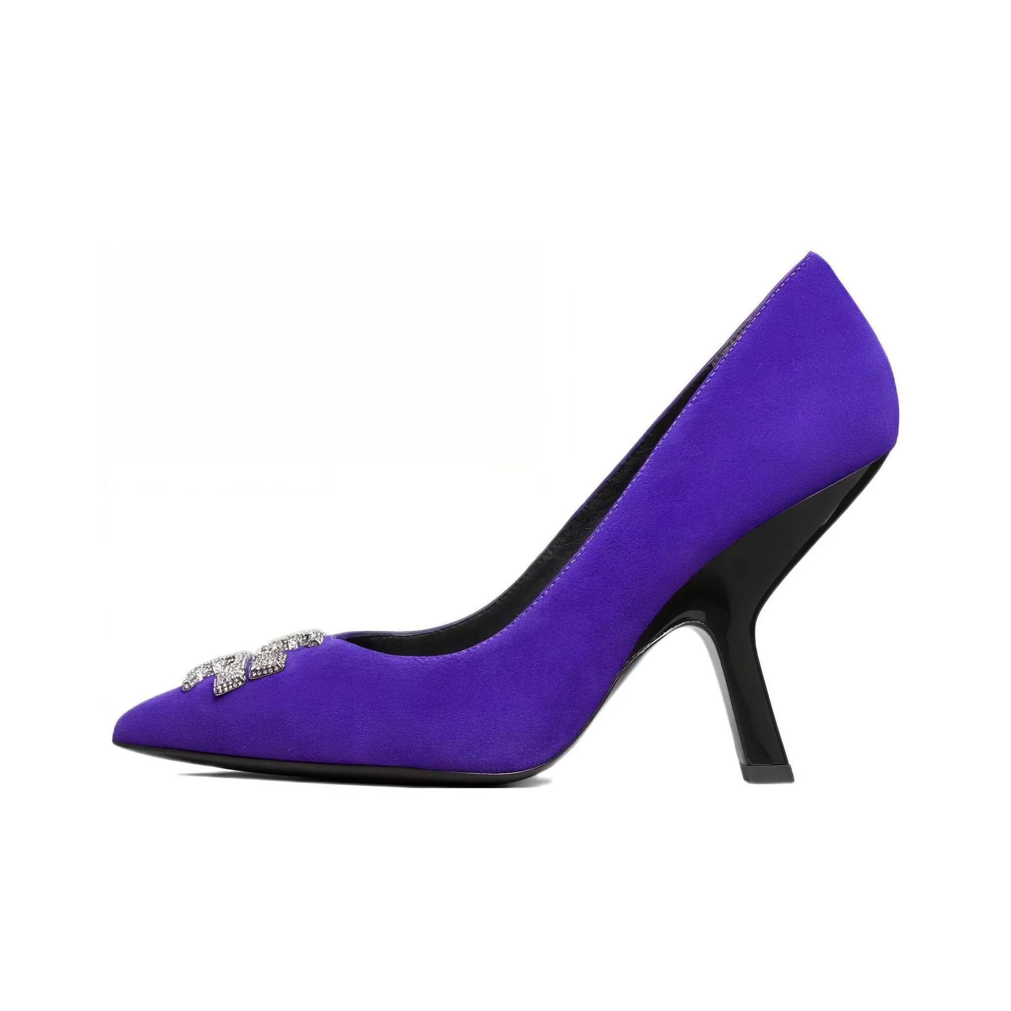 TORY BURCH Logo Buckle Suede Pumps