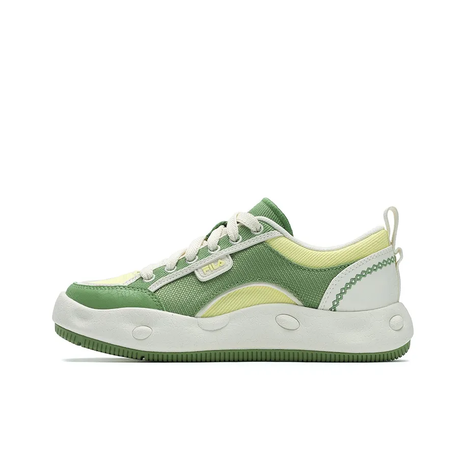 FILA COOKIES Cookie Shoes Abrasion Resistant Low Top Casual Shoes Women's Green Yellow