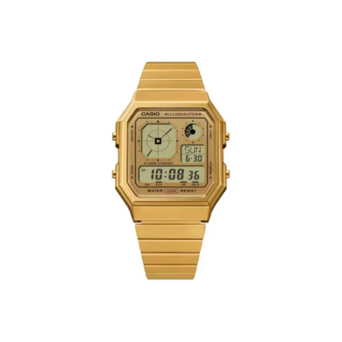 CASIO Classic Collection Кварцевый механизм нержавеющая сталь ремешок унисекс золотые циферблат и руки