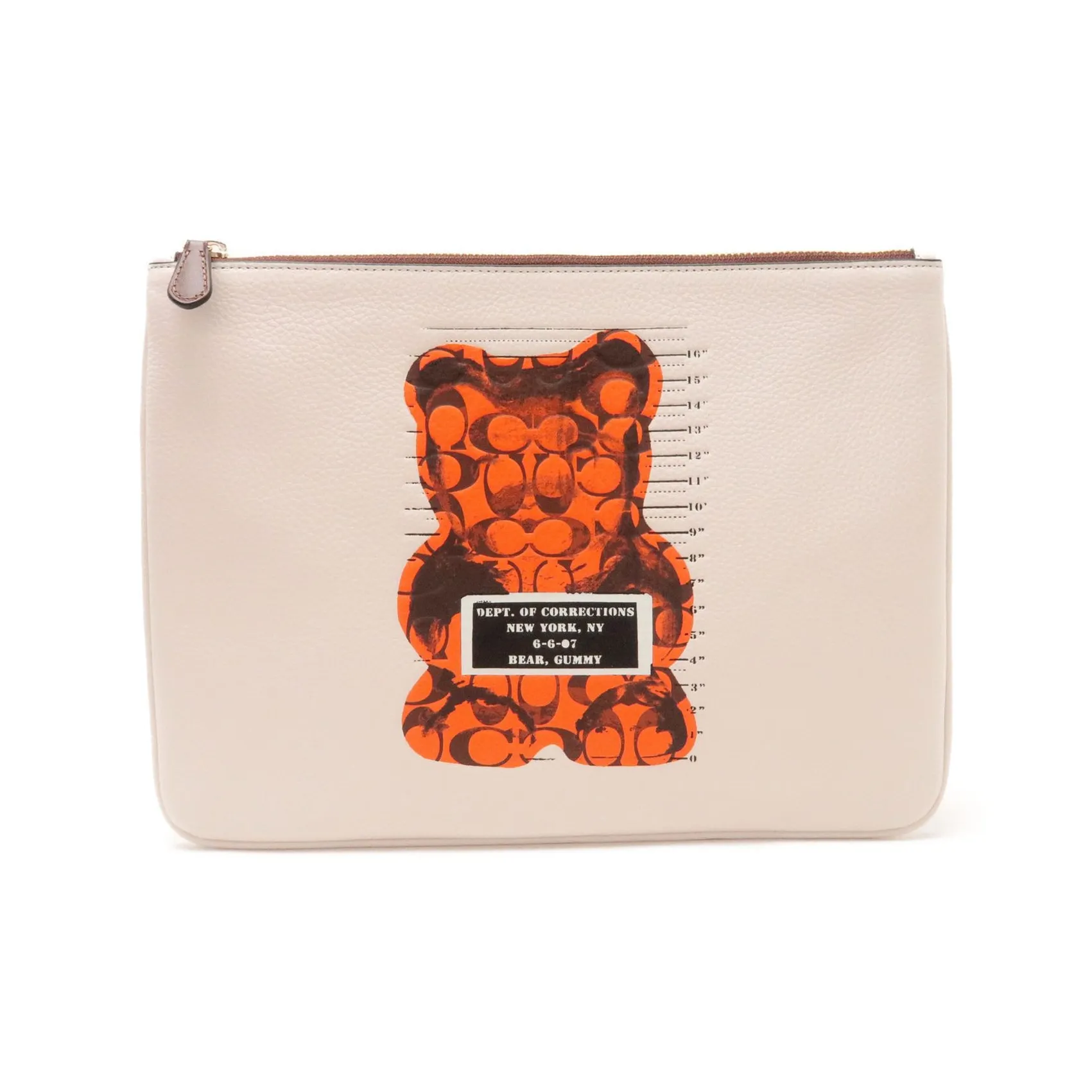 COACH Wristlet Pebbled Leather Clutch Large Size Women's White