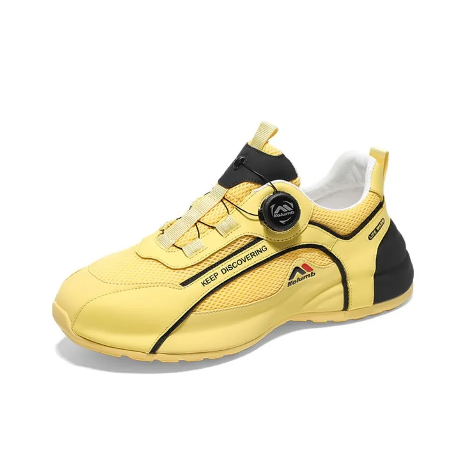 KOLUMB Противоскользящий Устойчивый к износу Водонепроницаемый Низкий Топ Casual Мужской Желтый Черный