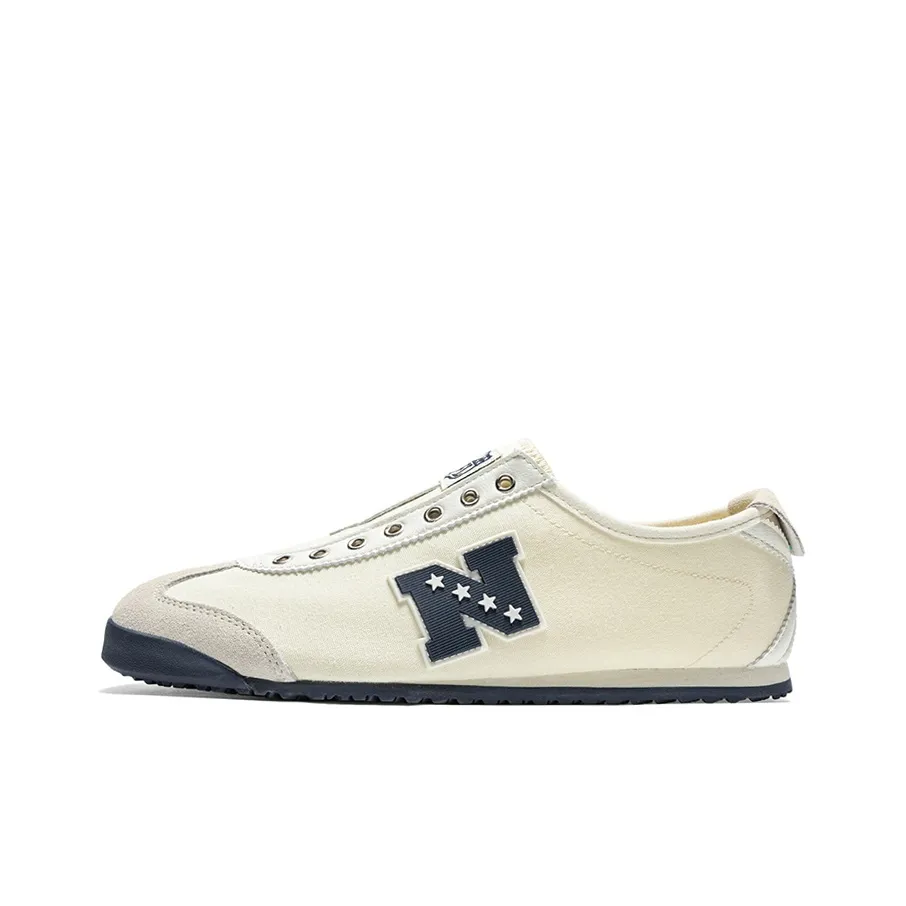 NFL Guoli N Durable Lightweight And Breathable Low-Top Skateboard Shoes Unisex Beige Dark Blue