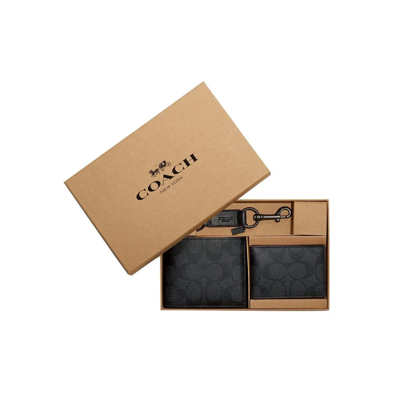 COACH 3 IN 1 Wallet PVC Polyvinyl Chloride Wallet Men's Black