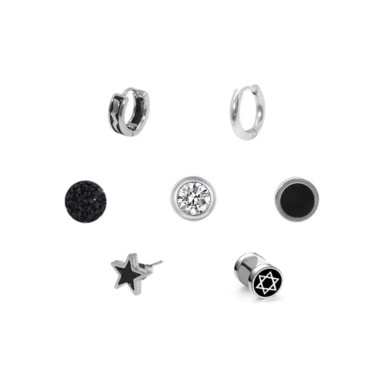 VERENA REINE Титановые стальные серьги-гвоздики для мужчин