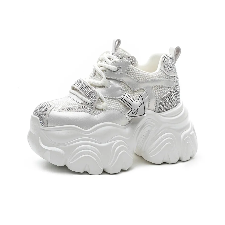 Shoe Cabinet Floral Language Cushioning, Abrasion Resistant, Slip Resistant Low Top Chunky Sneakers Women's